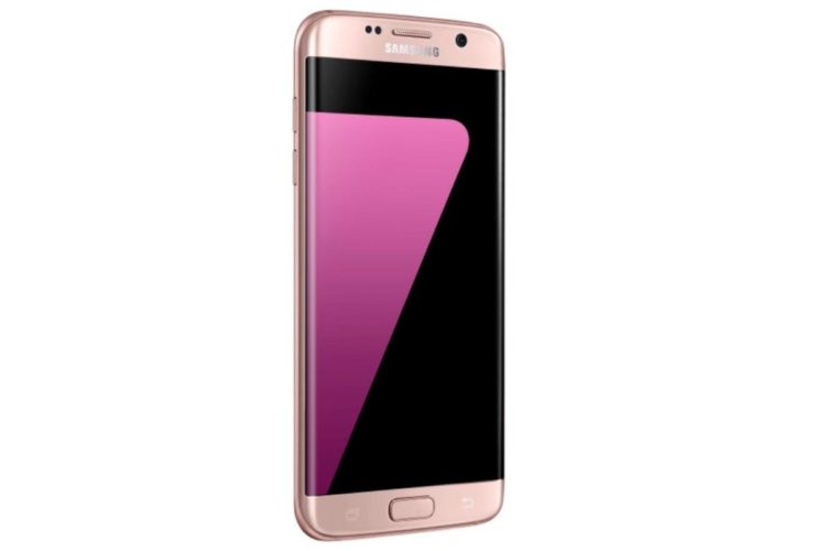 S7 edge pink gold angled