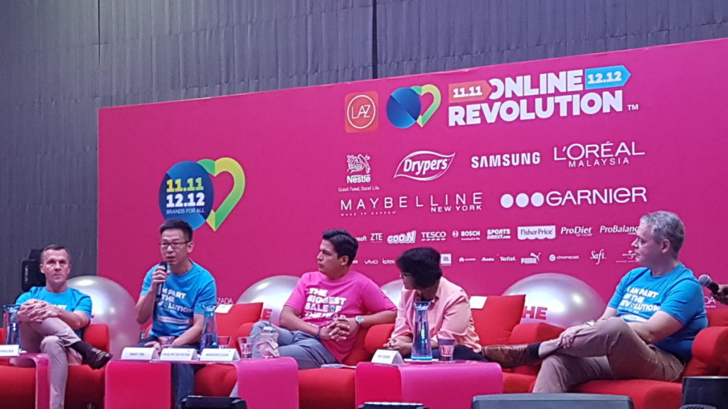 Representatives from Nestlé, Samsung, Loreal and Drypers at a panel discussion during a recent press conference for the Lazada Online Revolution 2016