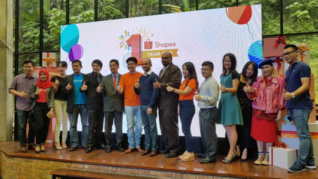 Shopee with partners at the announcement of the  1 year Shopee birthday sales