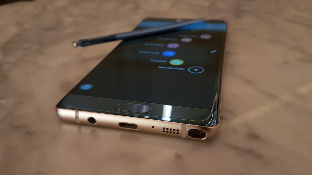 The Note FE will come with an S Pen stylus and the front facing fingerprint reader