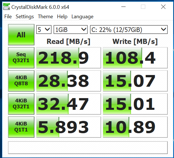  Jumper EZBook 3 Pro Crystal Disk Mark benchmark