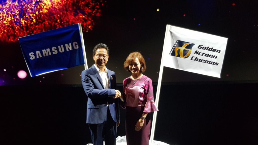 Mr Yoonsoo Kim, President of Samsung Malaysia and Ms. Koh Mei Lee, Chief Executive Officer of Golden Screen Cinemas