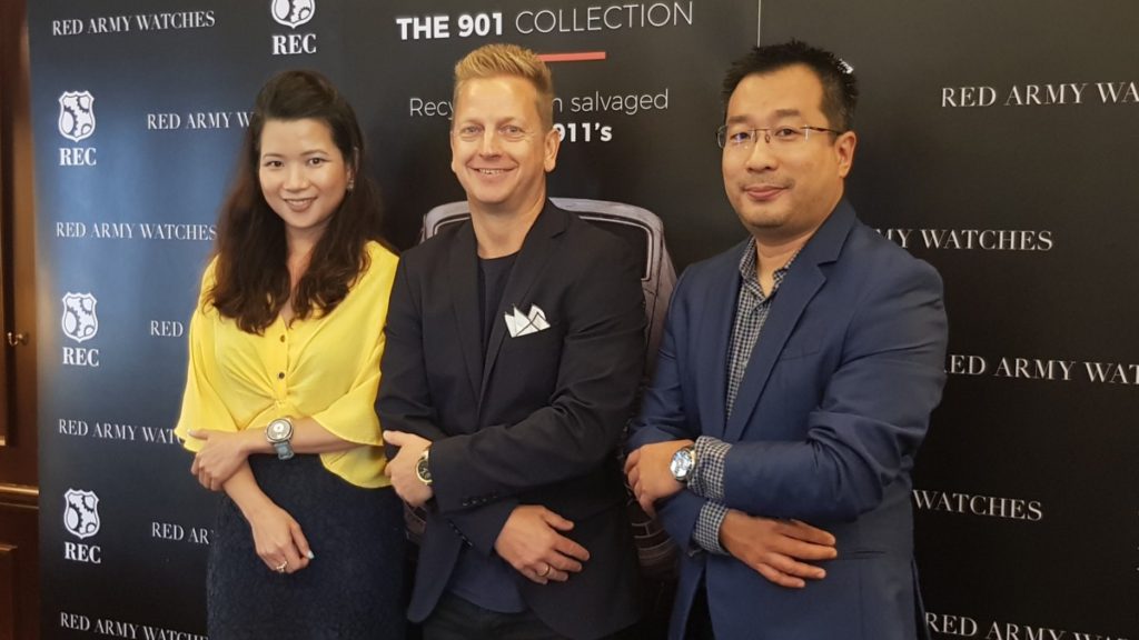 From left: Julianna Chai, Managing Director of Red Army Watches, Mr Thomas Dusinius Kronevald, Chief Sales Office of REC Watches and Mr. Soemantri Kusumadi, Managing Director of Red Army Watches