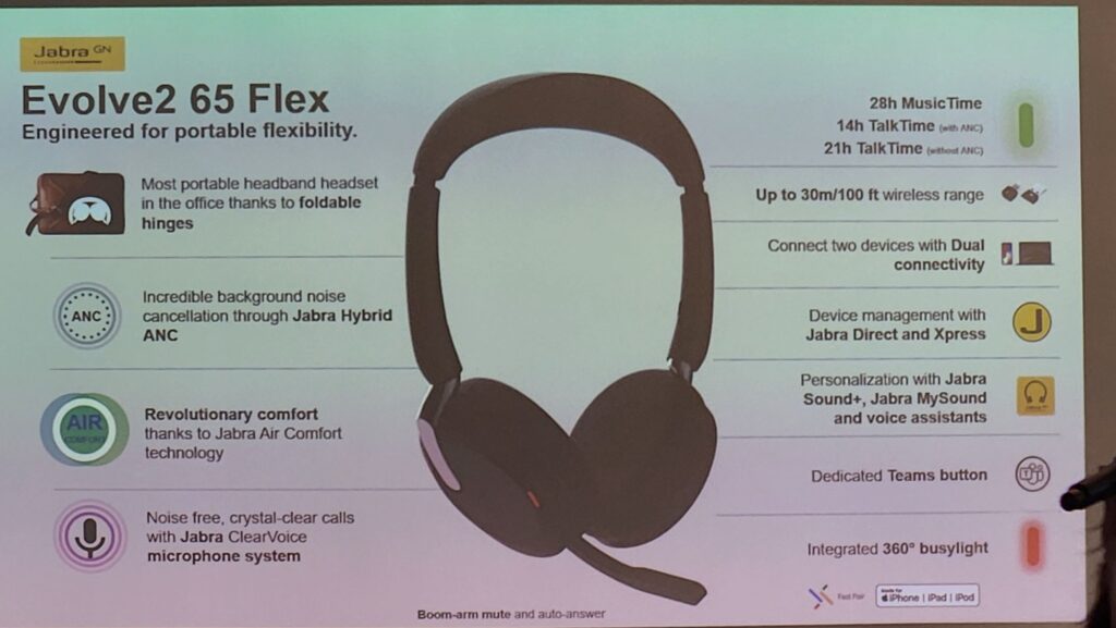 Jabra Evolve2 Flex 65 headphone details