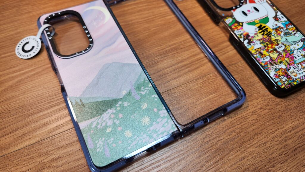Casetify Impact Case review Galaxy Z Fold5 rear angled mountain