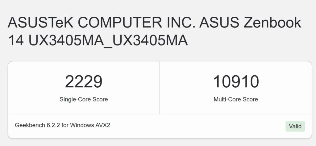Asus Zenbook 14 OLED UX3405 Review (2024) gb6