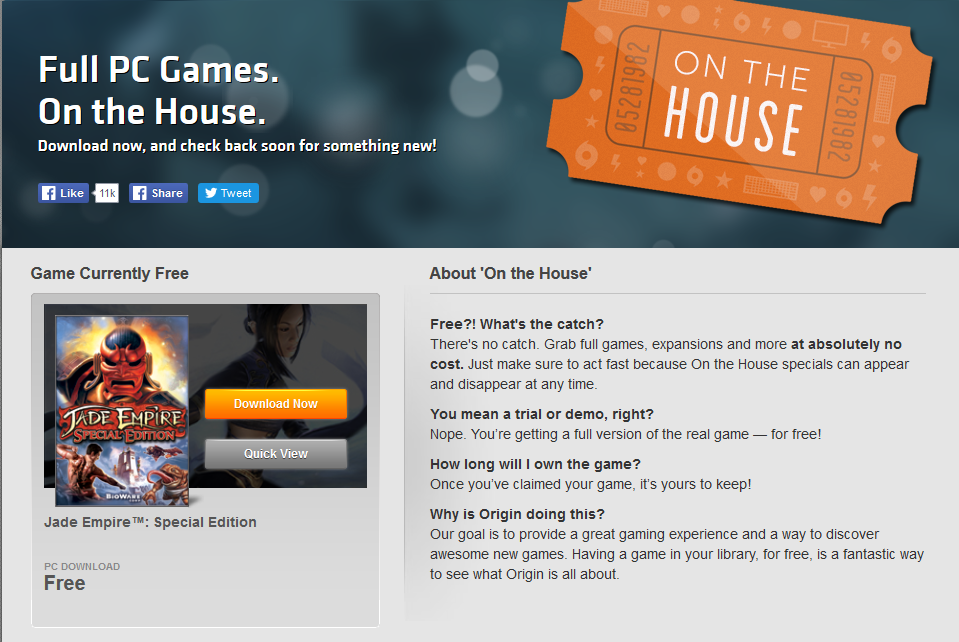 Origin on the House: Jade Empire Special Edition (FREE)