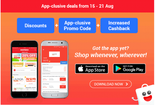 Score some great bargains with ShopBack's mobile app from now until 21 August 8