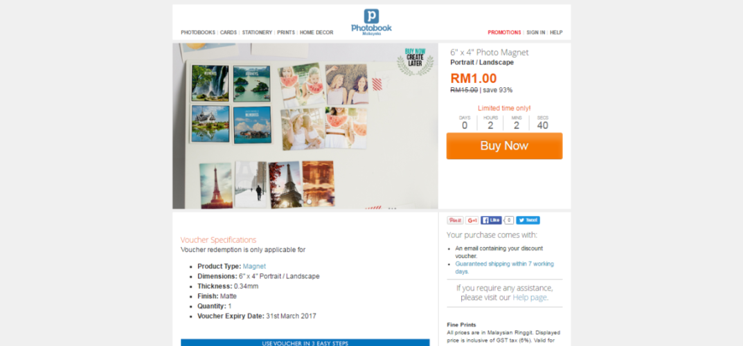 ShopBack mobile app sale - deals - Photobook Malaysia   6  x 4  Photo Magnet_RM 1 with 12percent Cashback