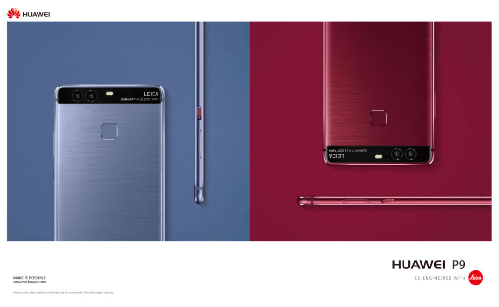 Huawei's P9 now comes in either Blue or Red 1