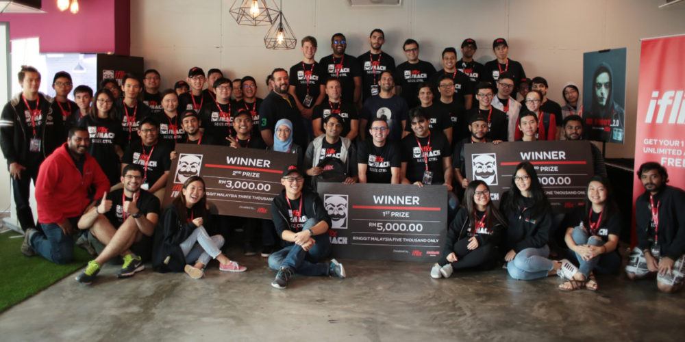 Participants and mentors at the first iflix_hackathon: Seize Ctrl along with grand prize winners The Hackbots, 1st runner up winners The Winner, 2nd runner up winners, JDK as well as Best Student Team winners DIL and Best UI/UX winners Team 18 in the mix. 