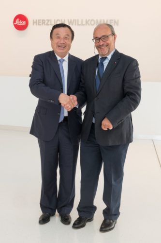 Huawei CEO Ren Zhengfei and Dr. Andreas Kaufman, chairman of the advisory board of Leica Camera AG Source: Huawei
