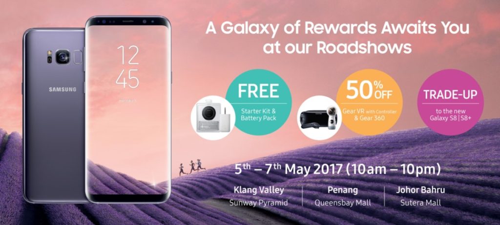 Samsung’s upcoming Galaxy S8 & S8+ roadshows to offer bargains galore and trade-in offers aplenty from 5th to 7th May 1