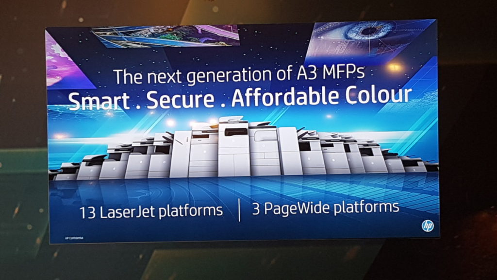 HP A3 MFP lineup poster