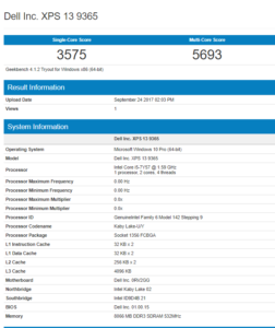 XOS13 Geekbench single and compute score