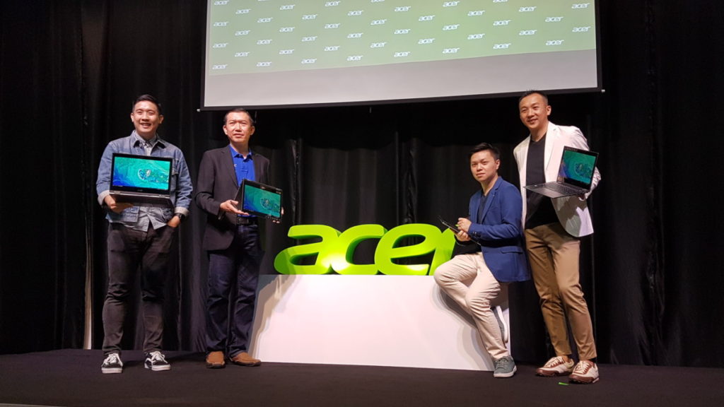 Acer representatives showcasing the latest Spin 5 and Swift 3 notebooks