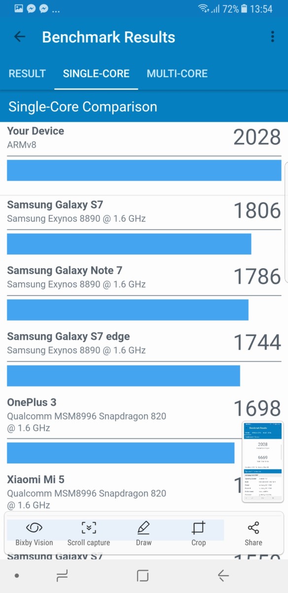 note 8 geekbench