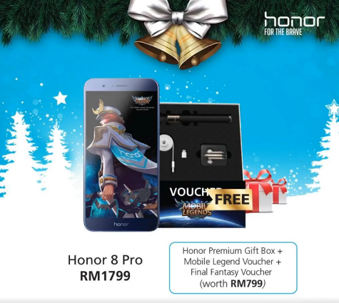 The honor 8 Pro is yours this Christmas for RM1,799 2