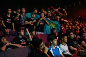 Gambit fans cheer with Kazakhstan flag 3