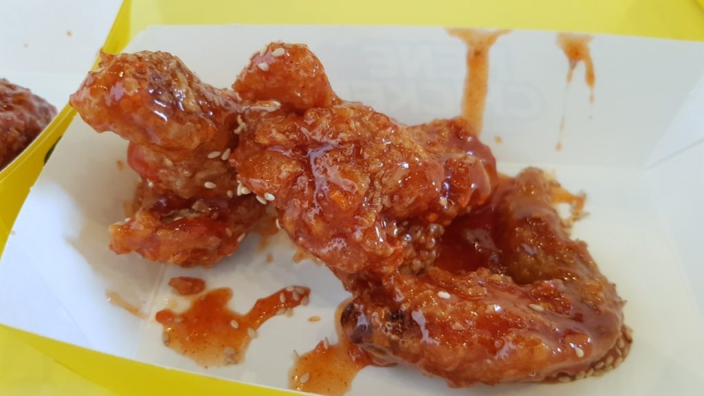 The Swicy Nene Chicken has a milder sweet and slightly spicy sauce coating it 