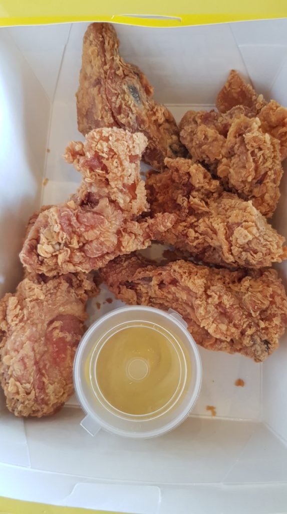 The original version of NeNe Fried Chicken is served with a side of mustard