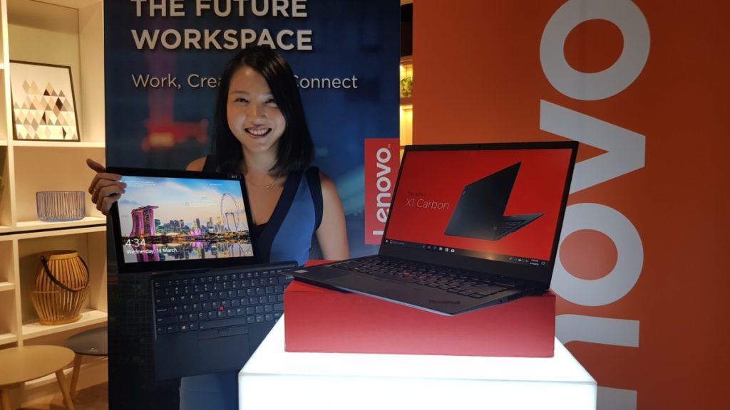 The Lenovo ThinkPad X1 tablet with its detachable keyboard and the X1 Carbon notebook