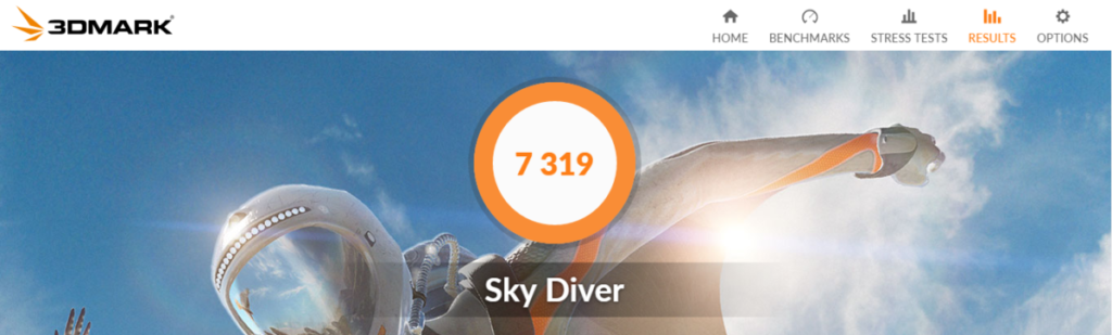 Asus Vivobook A510UF 3DMark Sky diver
