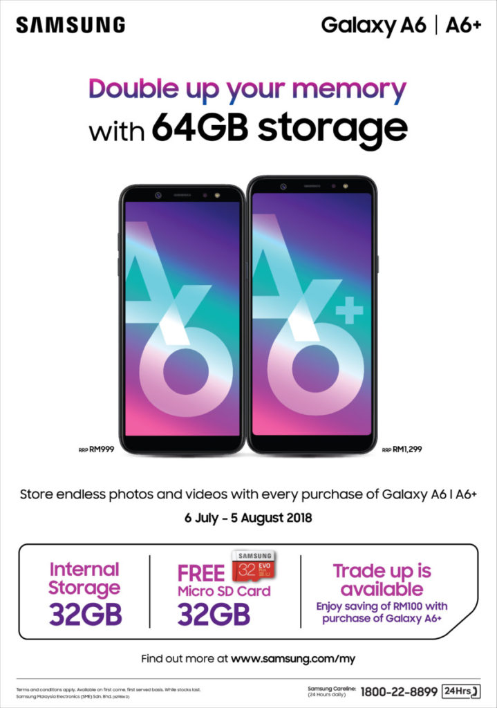 Samsung offers to double your memory with Galaxy A6 and A6+ purchase 1