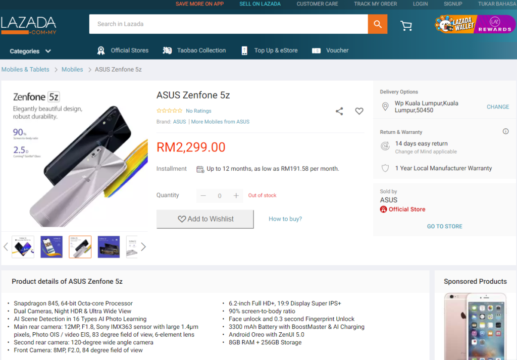 Asus Zenfone 5Z price leaks for Malaysia, it’s at RM1899 and RM2,299 3