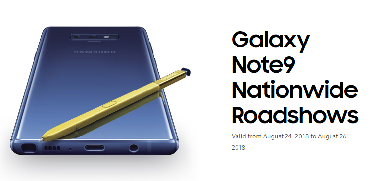 Score awesome swag and rebates up to RM999 at the upcoming Galaxy Note9 roadshows 2