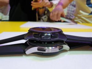Samsung Galaxy Watch in 42mm and 46mm sizes side view