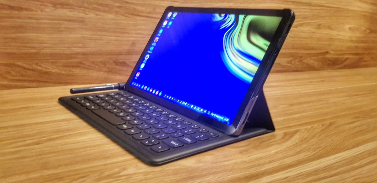 The Samsung Galaxy Tab S4 with optional keyboard cover