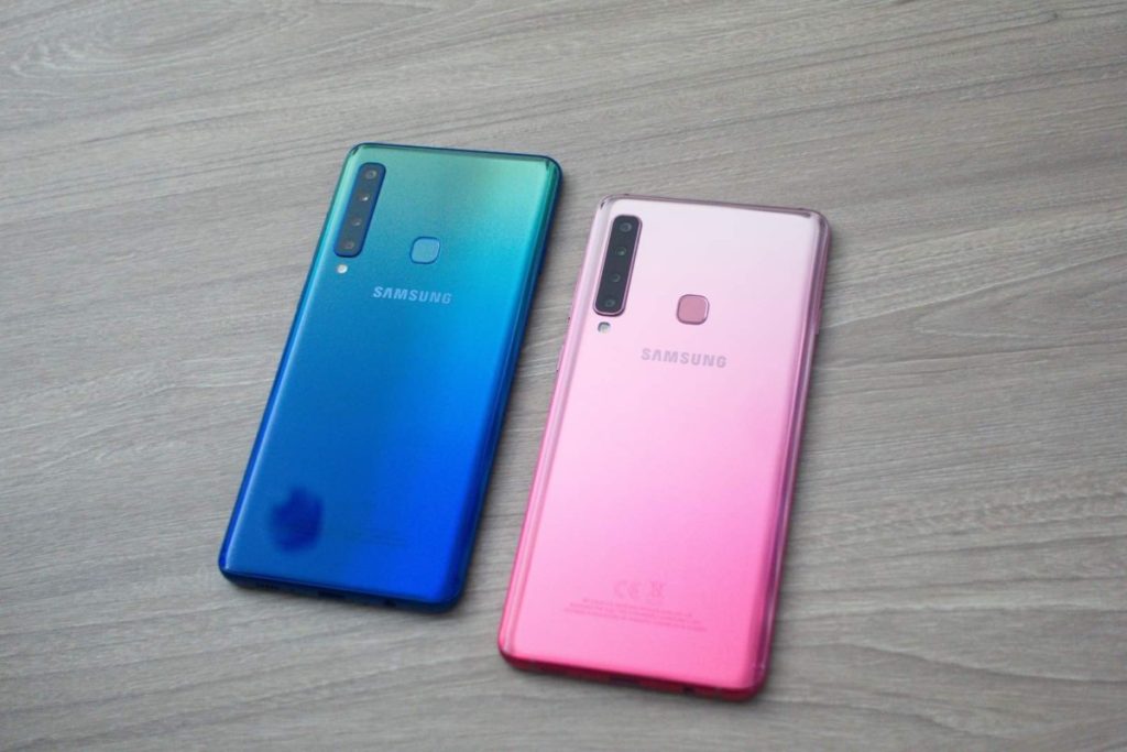 Galaxy A9 in blue and pink
