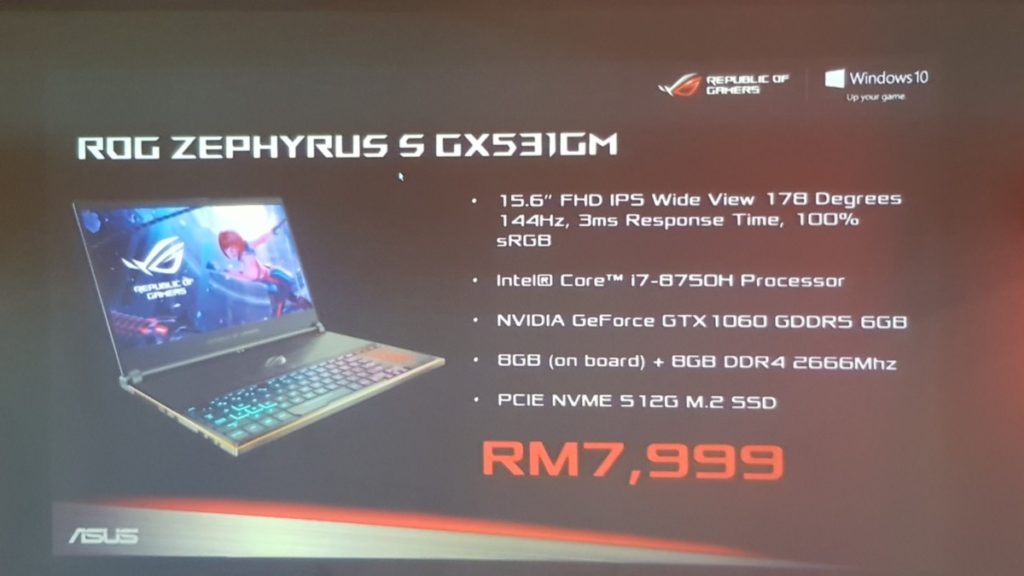 Asus Republic of Gamers Zephyrus S GX531 gaming notebook is the world’s slimmest gaming notebook 5