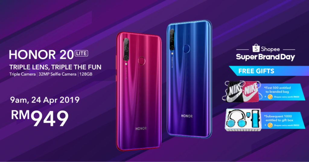 HONOR 20 Lite triple camphone arriving on Shopee at RM949 2
