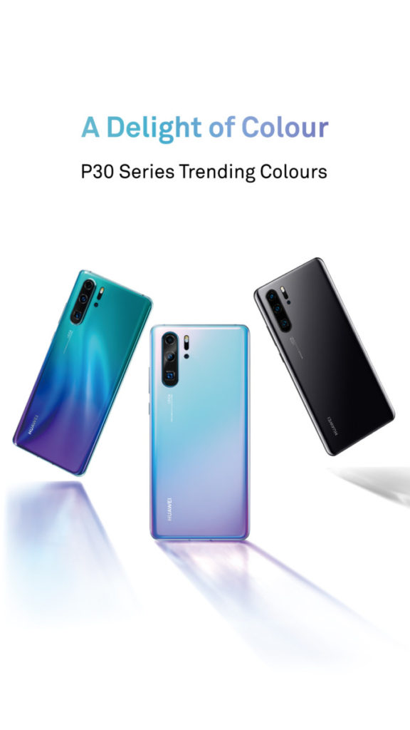 The Huawei P30 and P30 Pro come in a slick looking shade of Aurora Blue, Breathing Crystal and Black for the Malaysia market