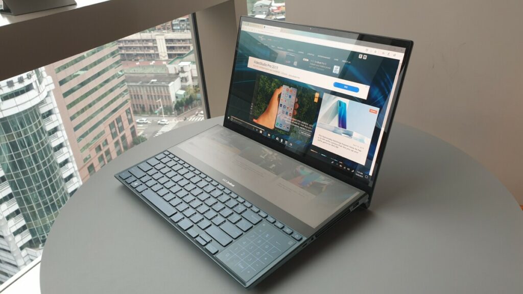The ZenBook Pro Duo can allow you to extend the primary display down even more which is handy when viewing websites