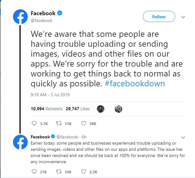 Facebook down 1