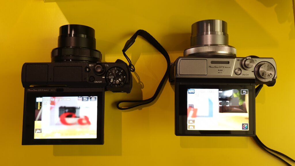 Canon PowerShot G5X Mark II and PowerShot G7X Mark III top lcd