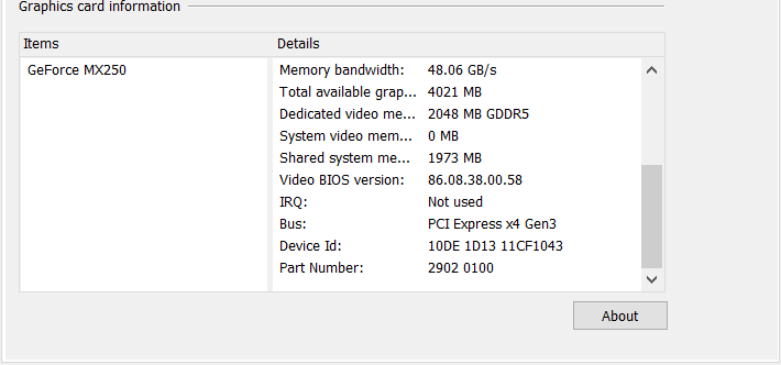 Asus VivoBook S15 S512F GPU MX250