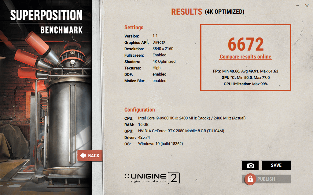 Alienware M17 R2 superposition benchmark