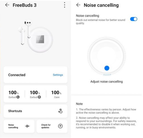 Huawei FreeBuds 3 UI