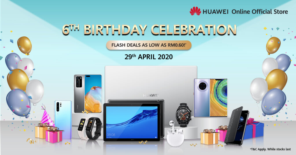Huawei online store 6th anniversary with amazing bargains from as low as RM0.60! 5