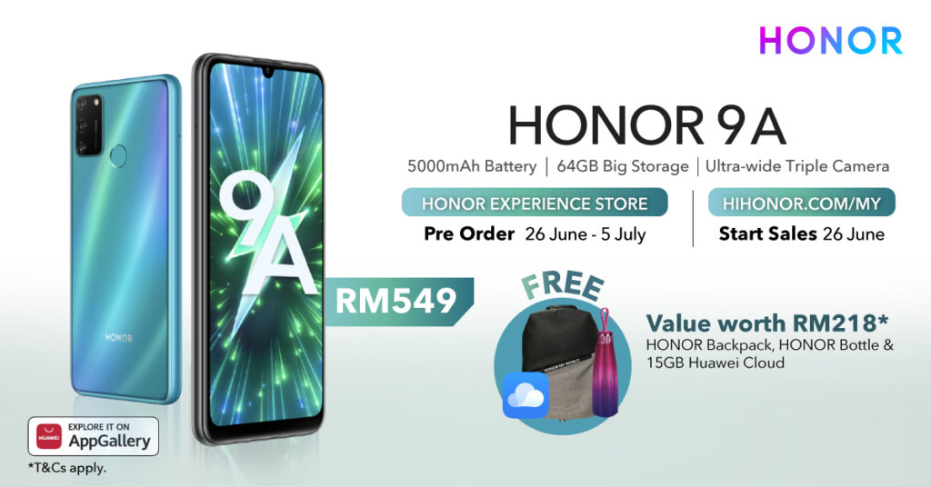 honor 9a price