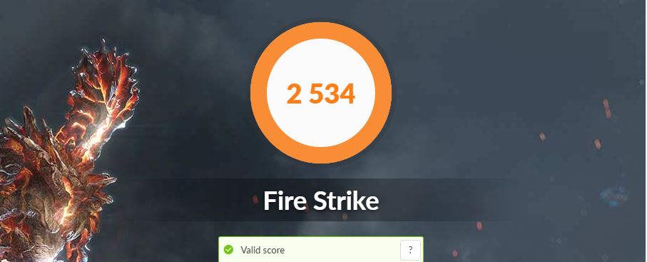 ASUS VivoBook S15 S533FA fire strike