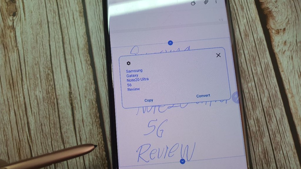 Galaxy Note20 Ultra 5G convert text