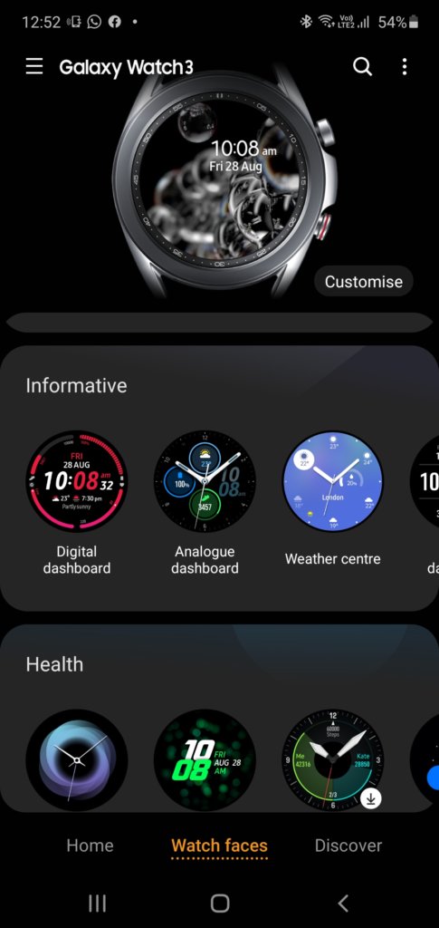 galaxy watch3 smart wearable app