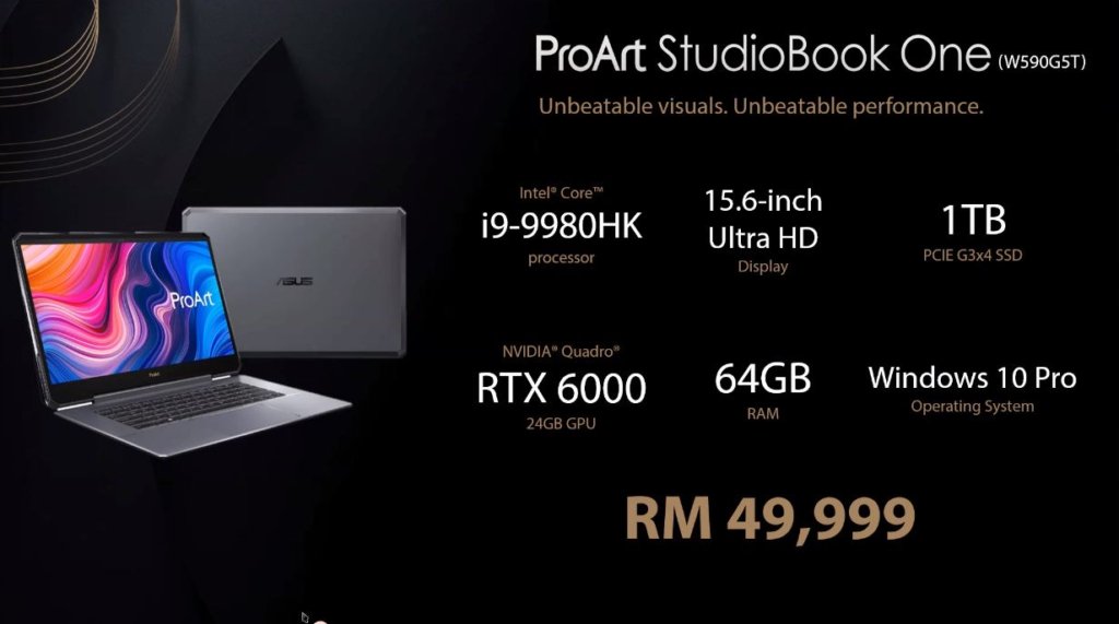 ASUS StudioBook One W590G6T price