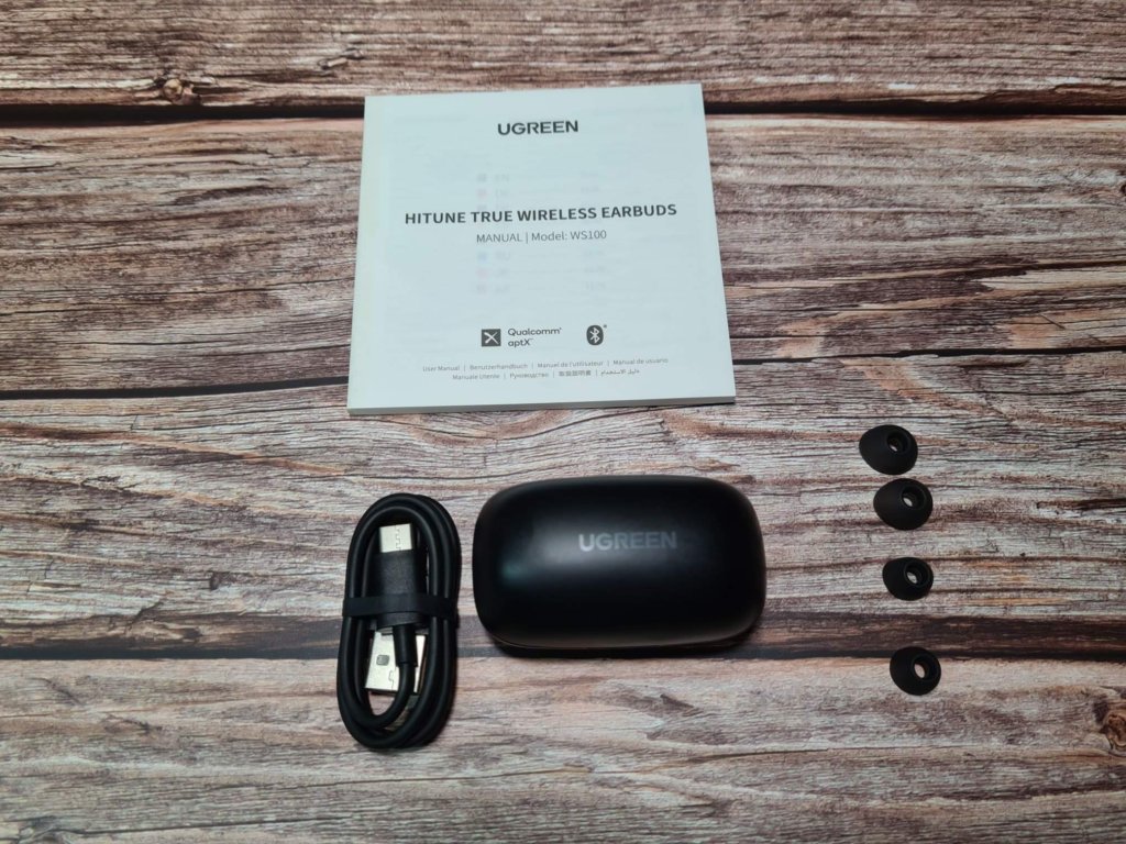 UGREEN HiTune WS100 True Wireless Stereo Earbuds box content