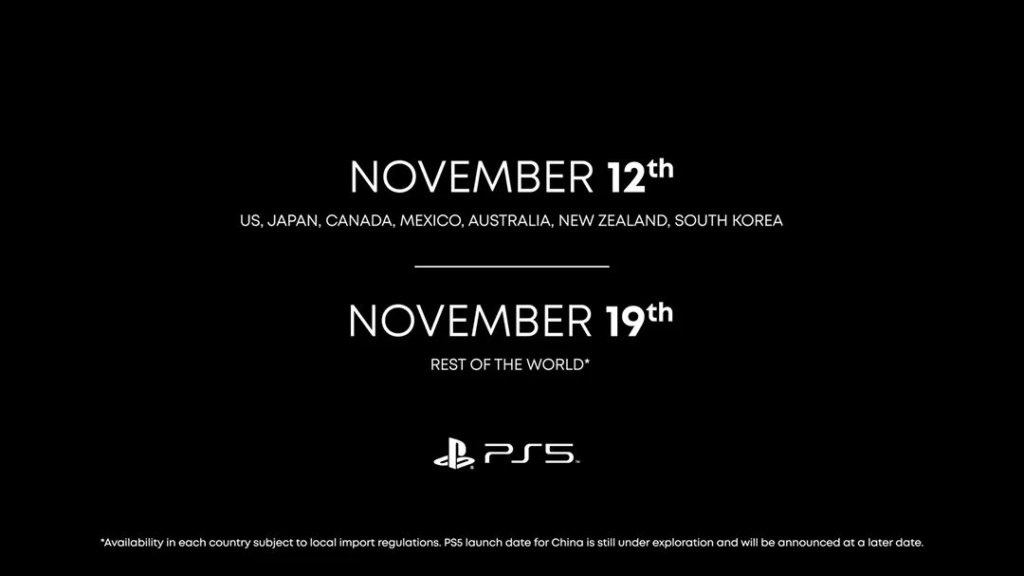 Sony Playstation 5 date